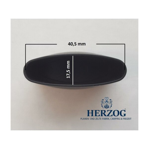 MWH Bodengleiter Fußkappe 40,5 x15,5 mm schwarz oval