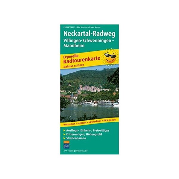 Leporello Radtourenkarte Neckartal-Radweg Villingen-Schwenningen wetterfest