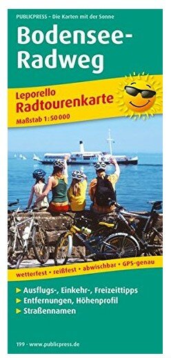 Leporello Radtourenkarte Bodensee Radweg wetterfest