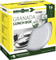 Brunner Lunch Box Granada 16-teilig Melamin Geschirrset antislip