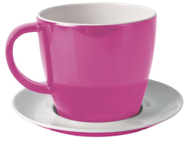 Brunner Tasse mit Untertasse Flame Pink Melamin antislip bild1