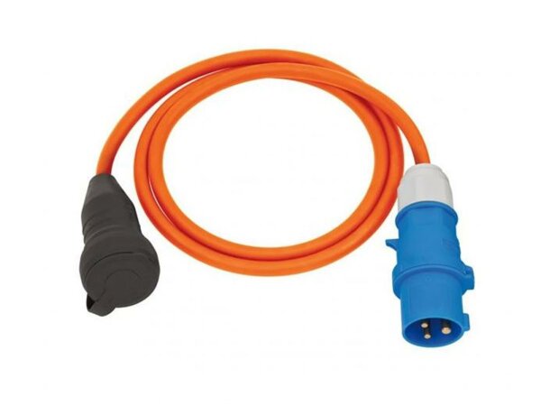 Adapterkabel CEE - Schuko IP 44  orange blau 1,5 m