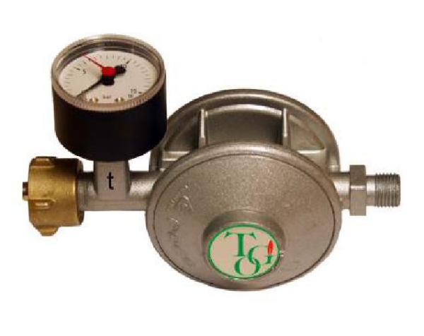 Niederdruck Gasregler GW-t 1,5kg/h zweistufig mit Kontrollmanometer