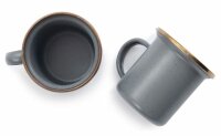 Barebones Emaille Espresso Tassen 2er Set Schiefergrau