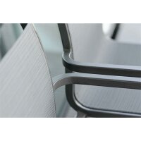 Stern Stapelsessel Oskar Aluminium anthrazit mit Bezug Textilen karbon
