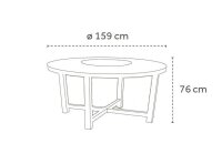 MWH Tisch KANTO D=159cm Alu Holzoptik Tischplatte Fairstone