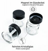Silwy Feinkost-Magnetgläser Black & Classy 125 ml